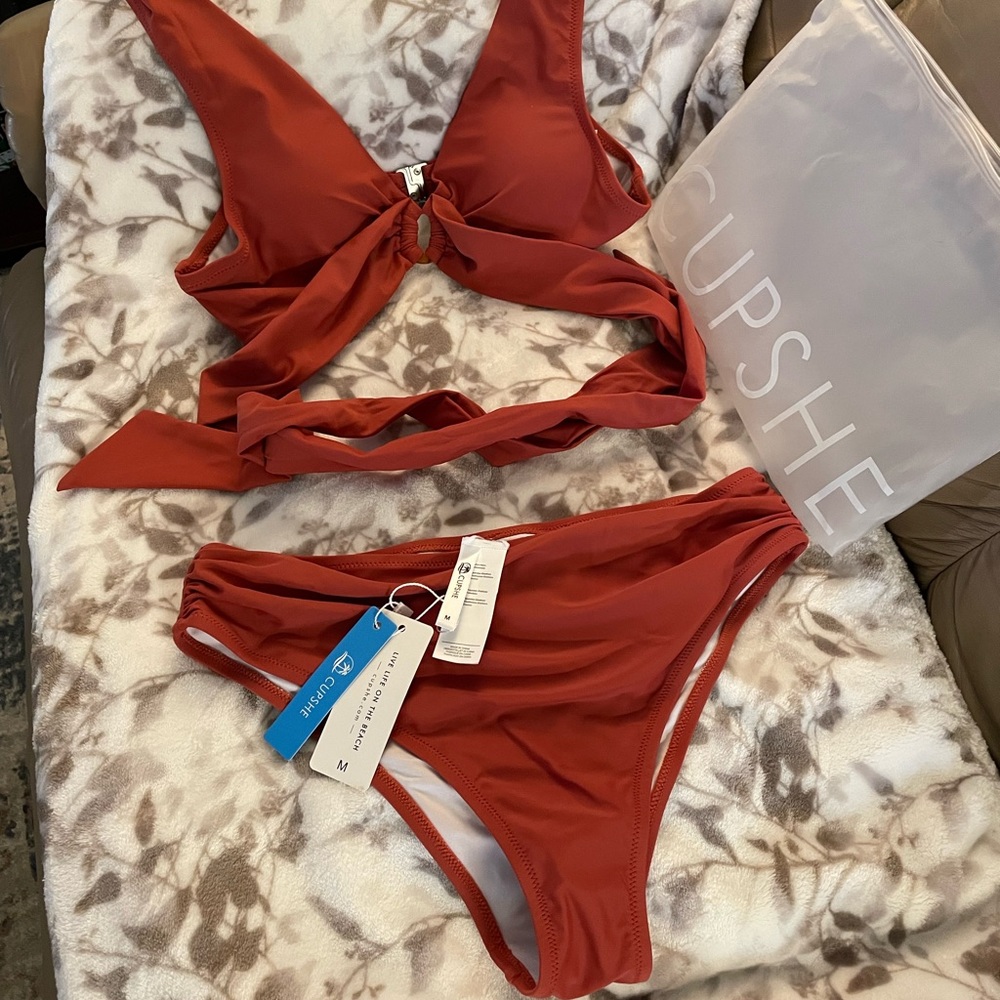 Burnt Orange Stylish O-Ring Bikini